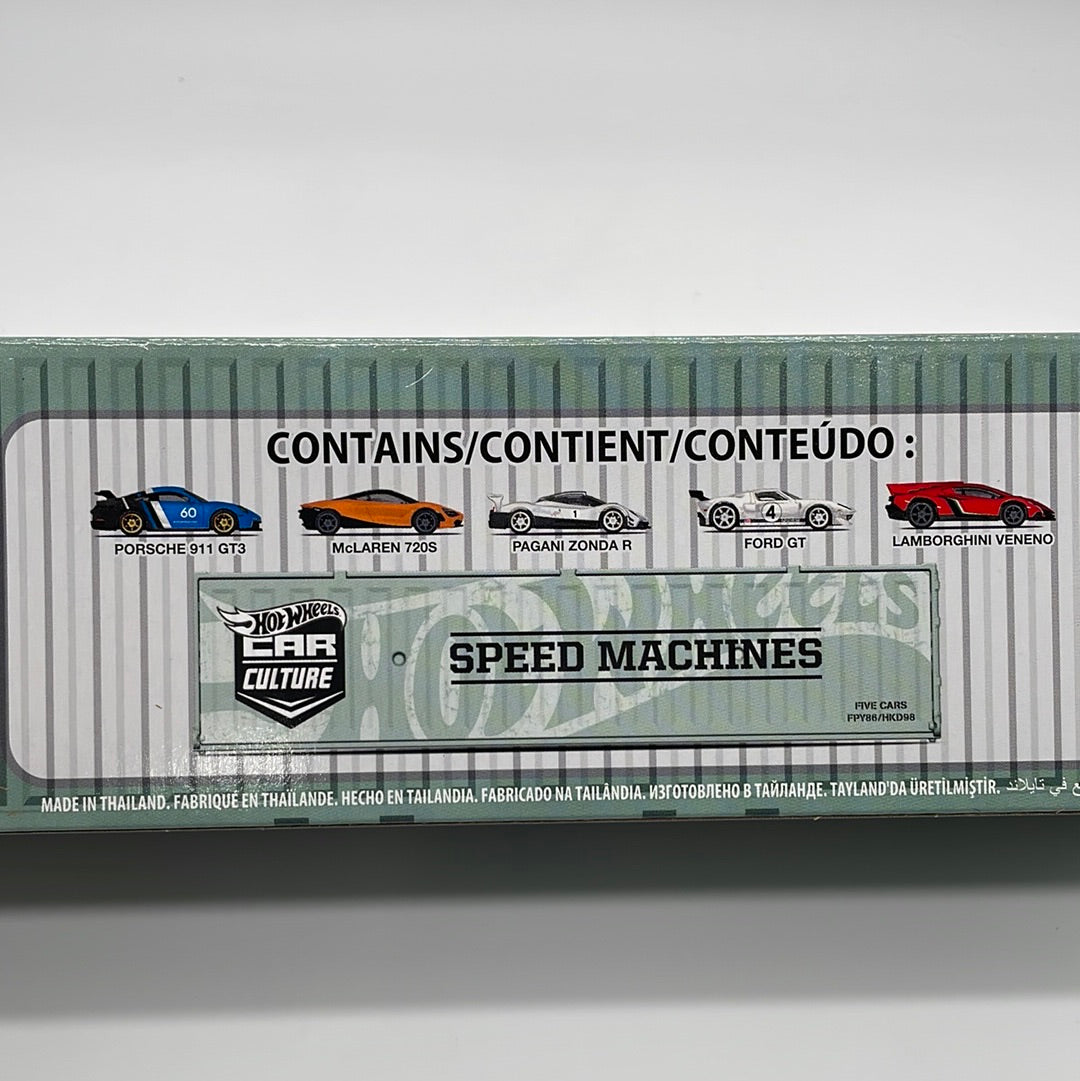 Hot Wheels Car Culture Shipping Cargo Container - Speed Machines Premium Boxed Set Of 5