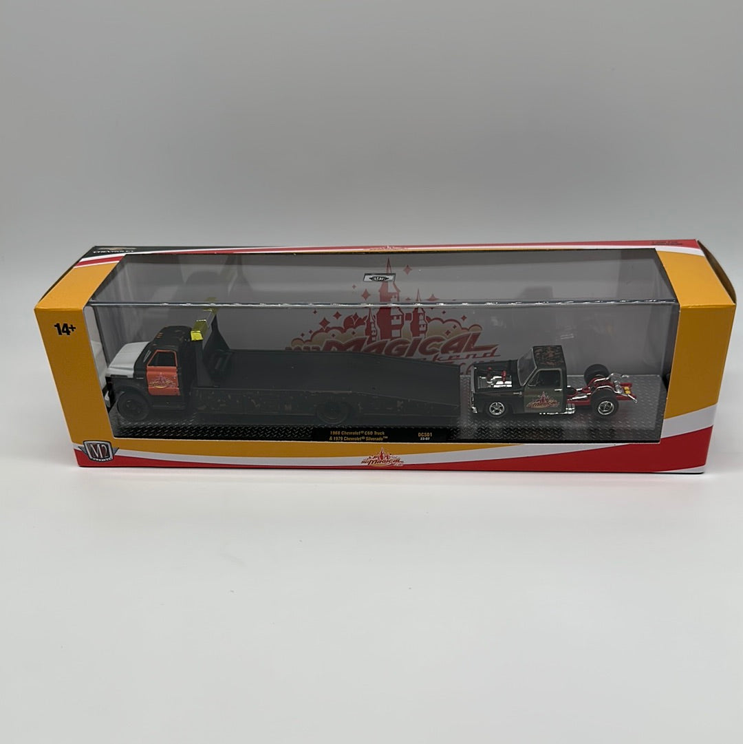 M2 Machines - Auto-Haulers Series DCS01 - 2023 Magical Weekend Of Cars Convention Exclusive Dinner Car - 1968 Chevrolet C60 & Chevrolet Silverado