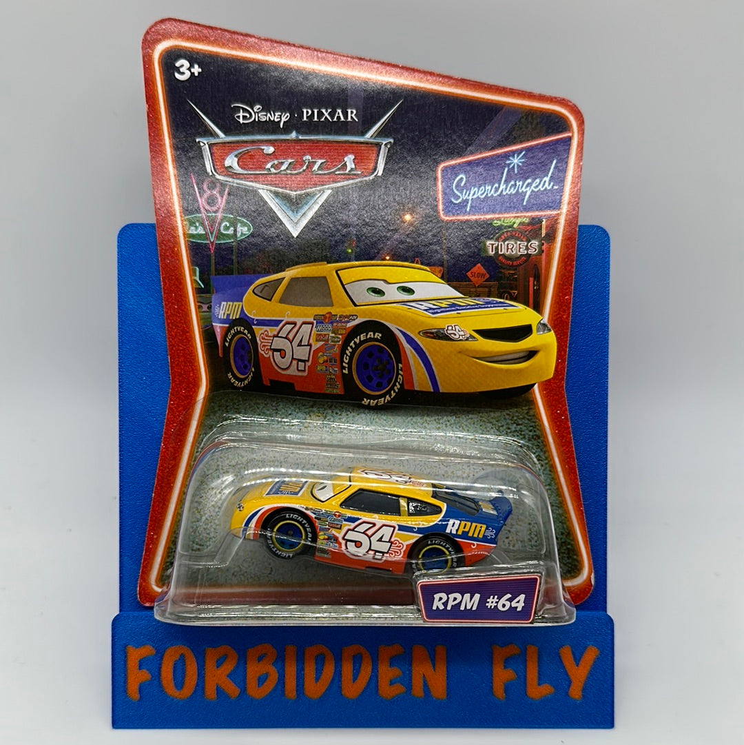 Disney Pixar Cars Movie - Supercharged - Piston Cup Racer #64 RPM