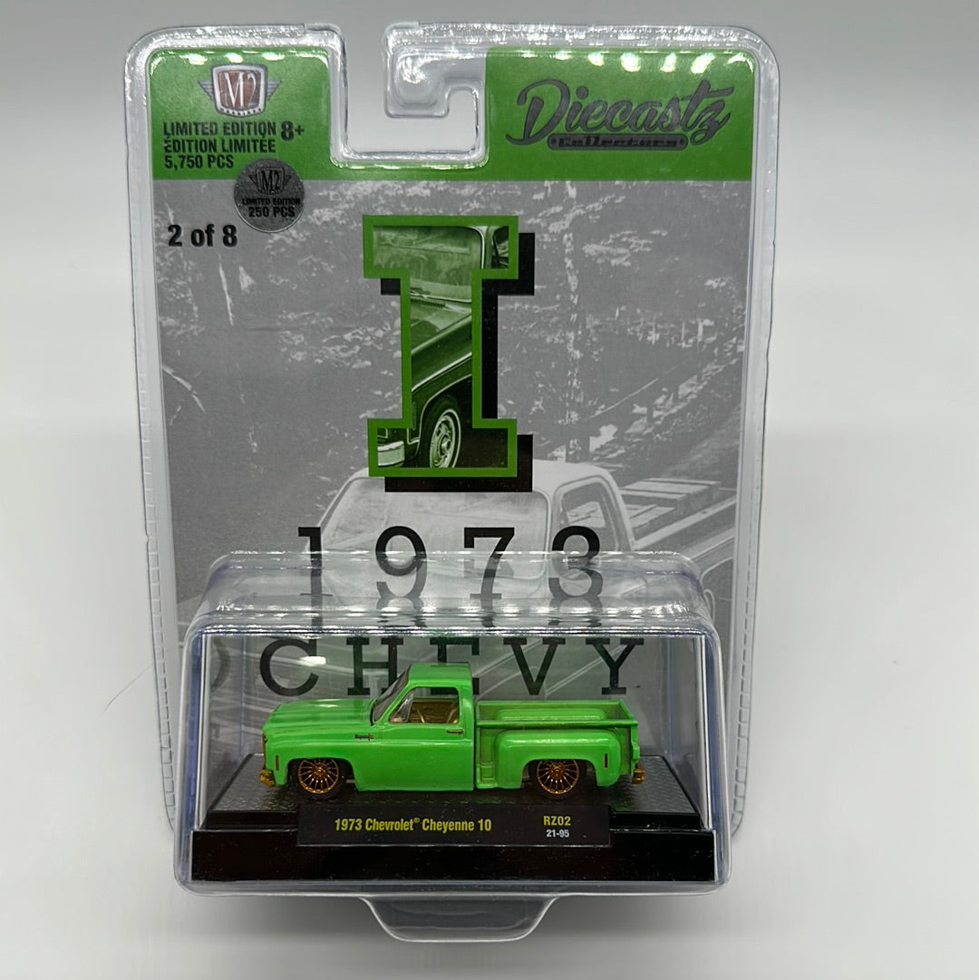 M2 Machines Carded Acrylic - DiecastZ Riverside Show Exclusive Series RZ02 - Complete Chase Set of 8 Various Colors & Model Chevrolet Cheyenne 10