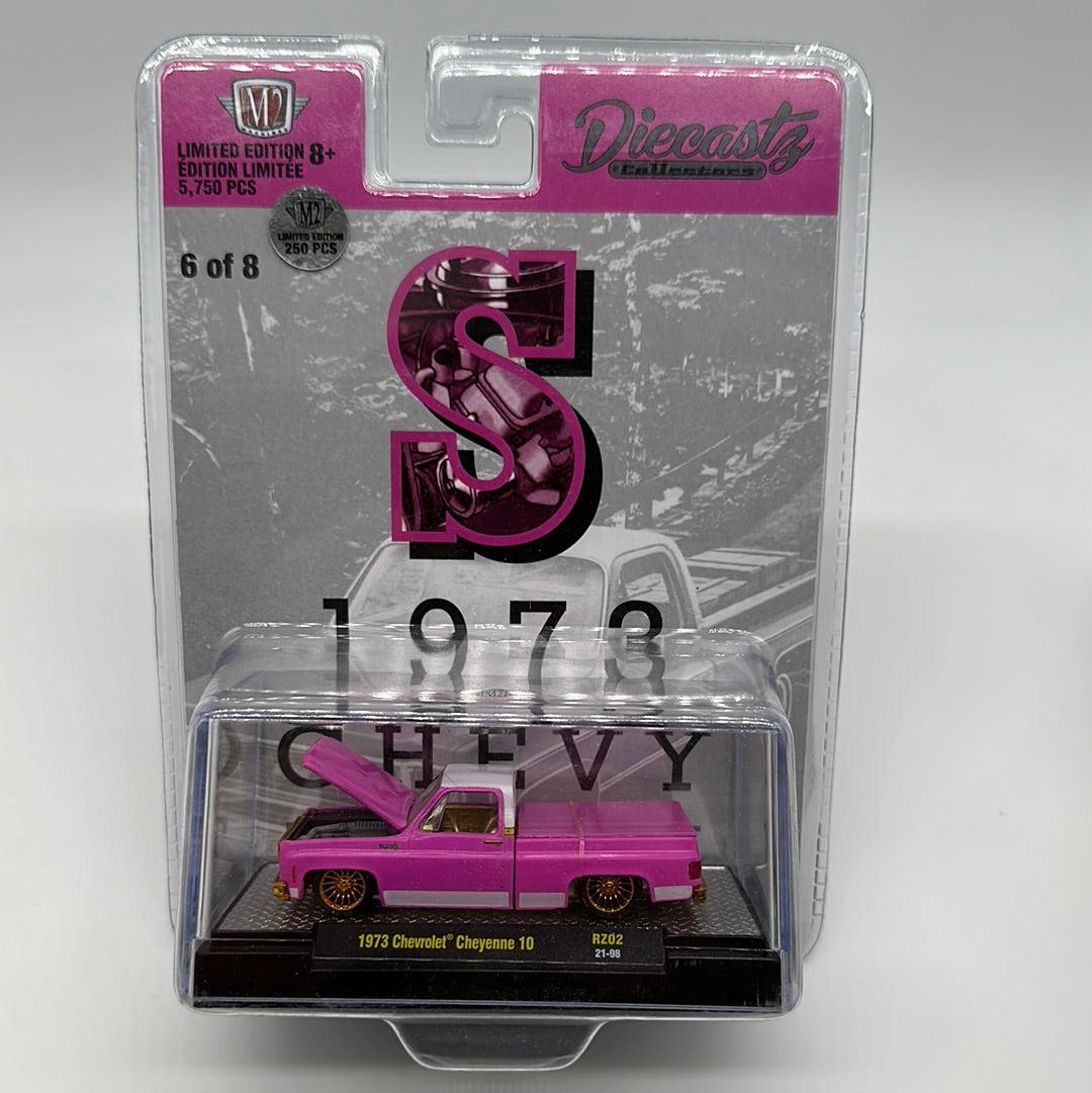 M2 Machines Carded Acrylic - DiecastZ Riverside Show Exclusive Series RZ02 - Complete Chase Set of 8 Various Colors & Model Chevrolet Cheyenne 10