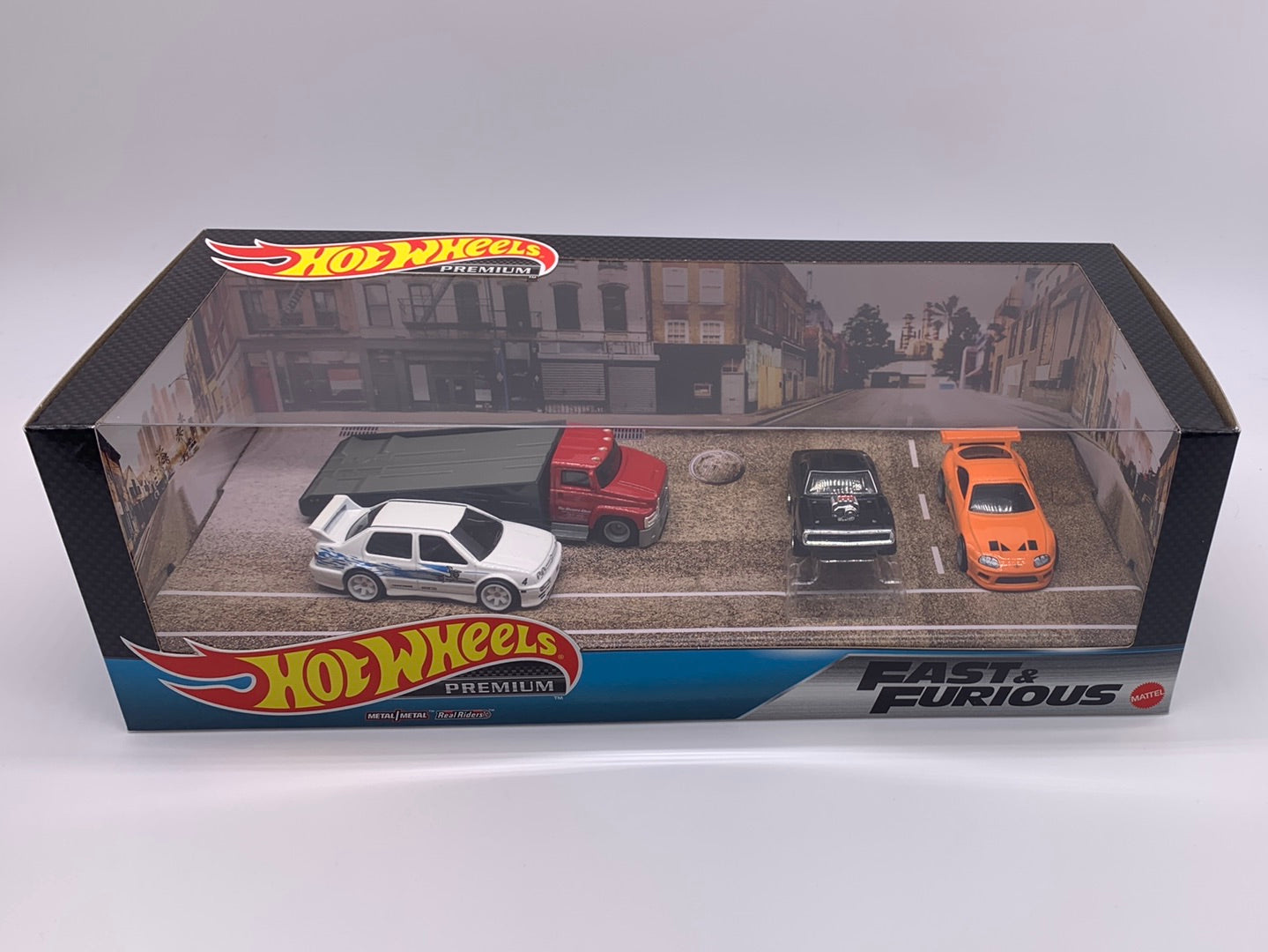 Hot Wheels - Fast & Furious - Charger, Supra & Jetta - Premium Boxed Diorama Set