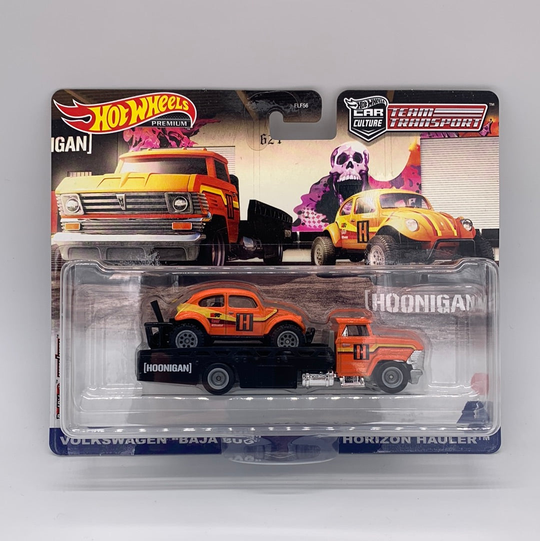 Hot Wheels Car Culture Team Transport - #31 Orange Volkswagen Baja Bug & Horizon Hauler