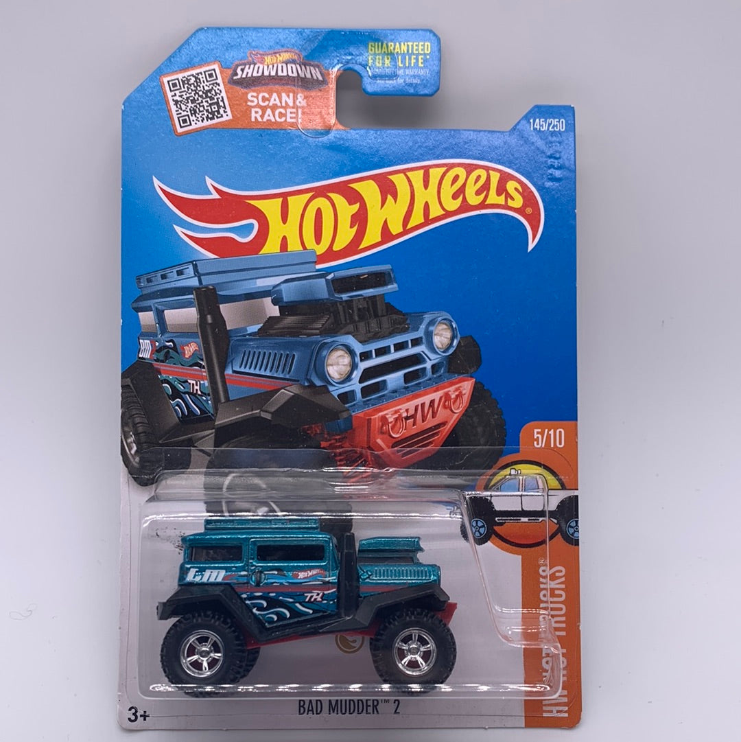 Hot Wheels Super Treasure Hunt - 2016 F Case - Bad Mudder 2 *Cracked Blister*