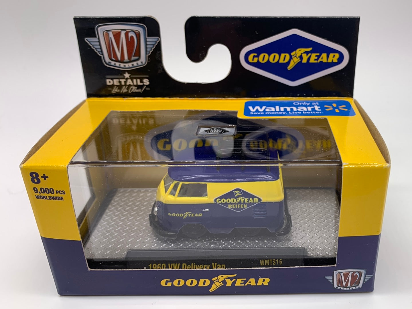 M2 Machines Acrylic Boxed Car - Walmart Exclusive Goodyear Series WMTS16 - 1960 VW Delivery Van