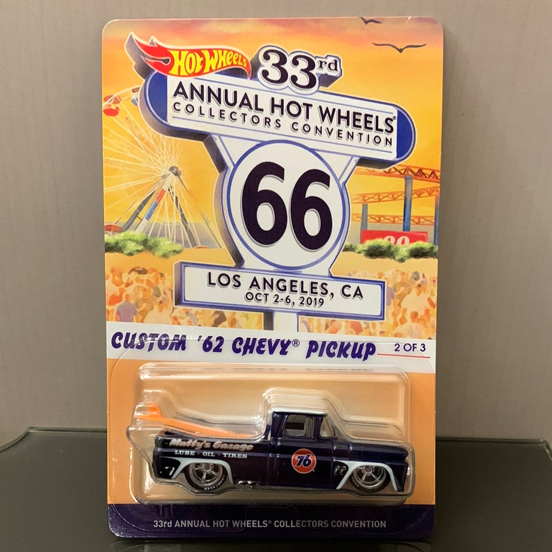 Hot Wheels 33rd Annual Collector’s Convention - 2019 Los Angeles, California - Custom ‘62 Chevy Pickup (w/ Surfboard)