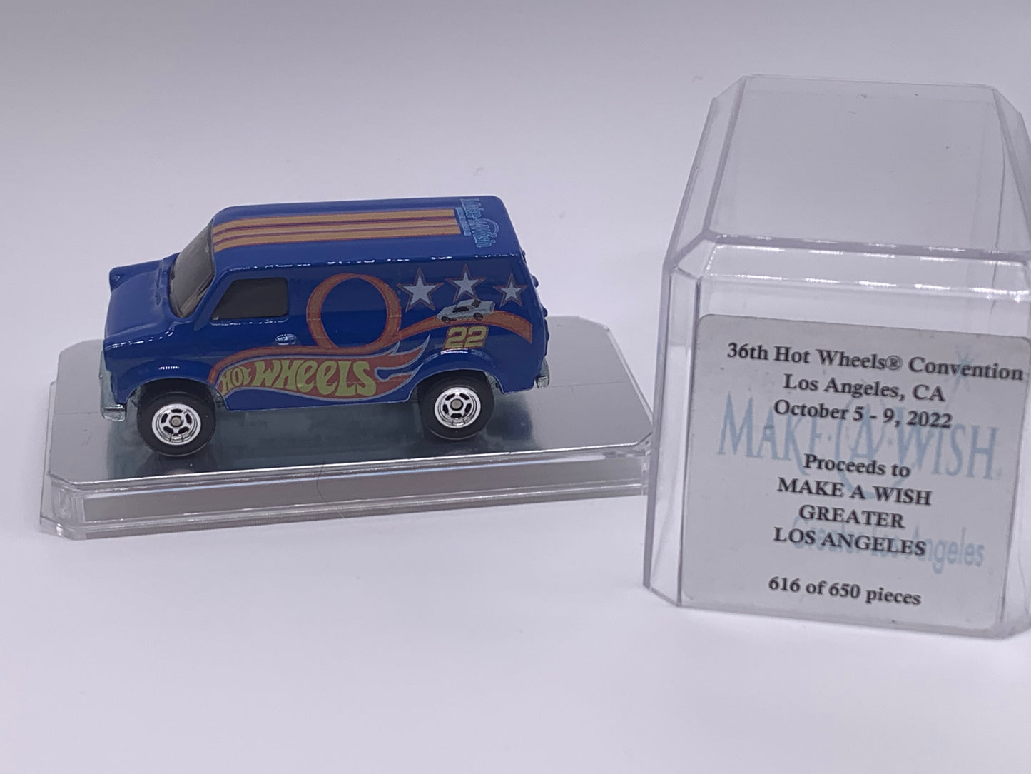 Hot Wheels 36th Annual Collector’s Convention Exclusive - 2022 Los Angeles, CA Charity Car - Blue Ford Transit Van