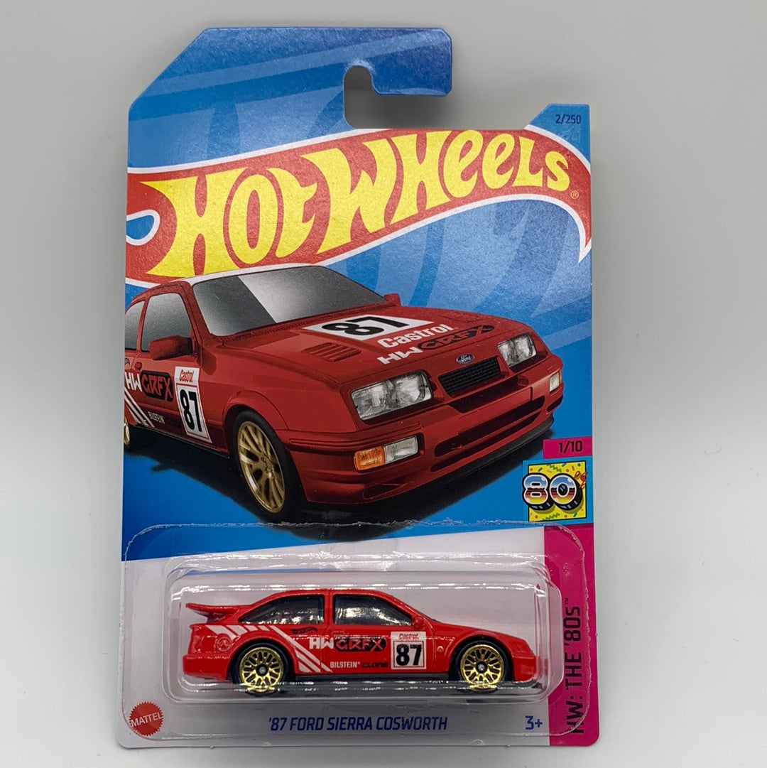 Hot Wheels Mainline - 2023 A Case International Cards - Red ‘87 Ford Sierra Cosworth
