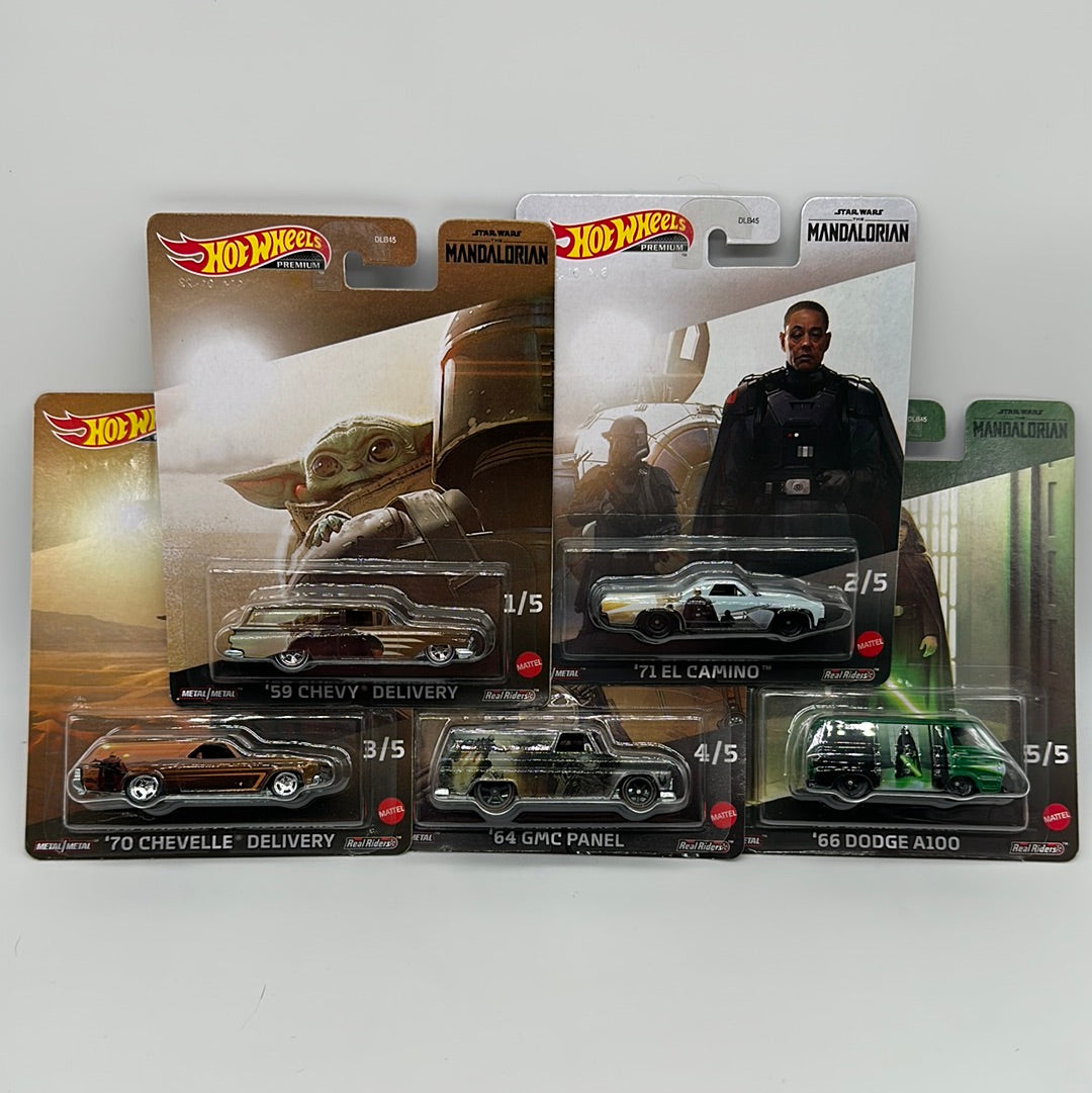 Hot Wheels Premium - Disney Star Wars The Mandalorian - Pop Culture Complete Set of 5