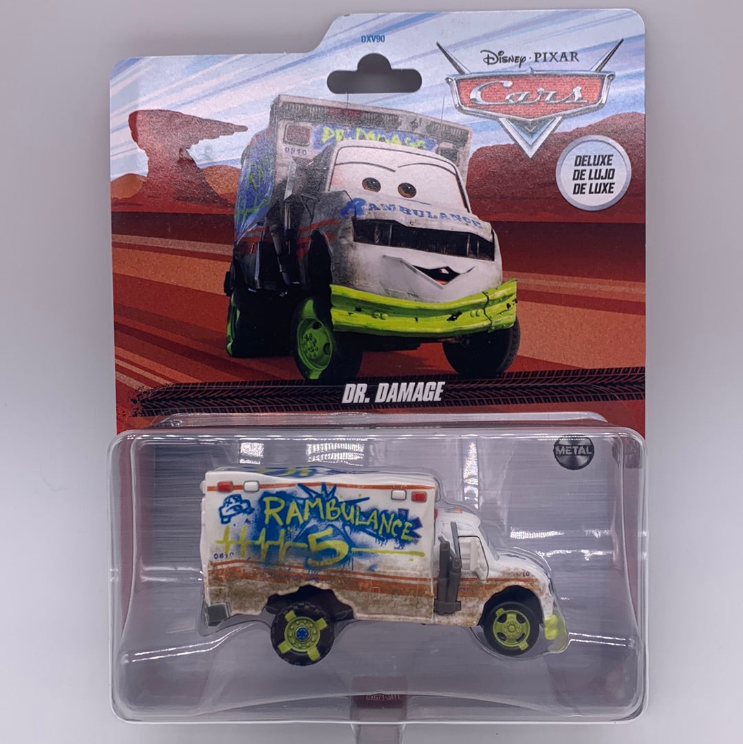 Disney Pixar Cars Movie - Deluxe Size - Dr. Damage (Thunder Hollow Demo Derby Ambulance)