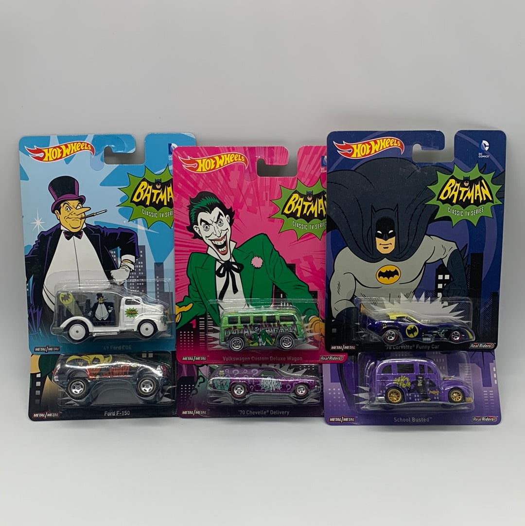 Hot Wheels Premium - Pop Culture DC Classic TV Batman Series - Set of 6