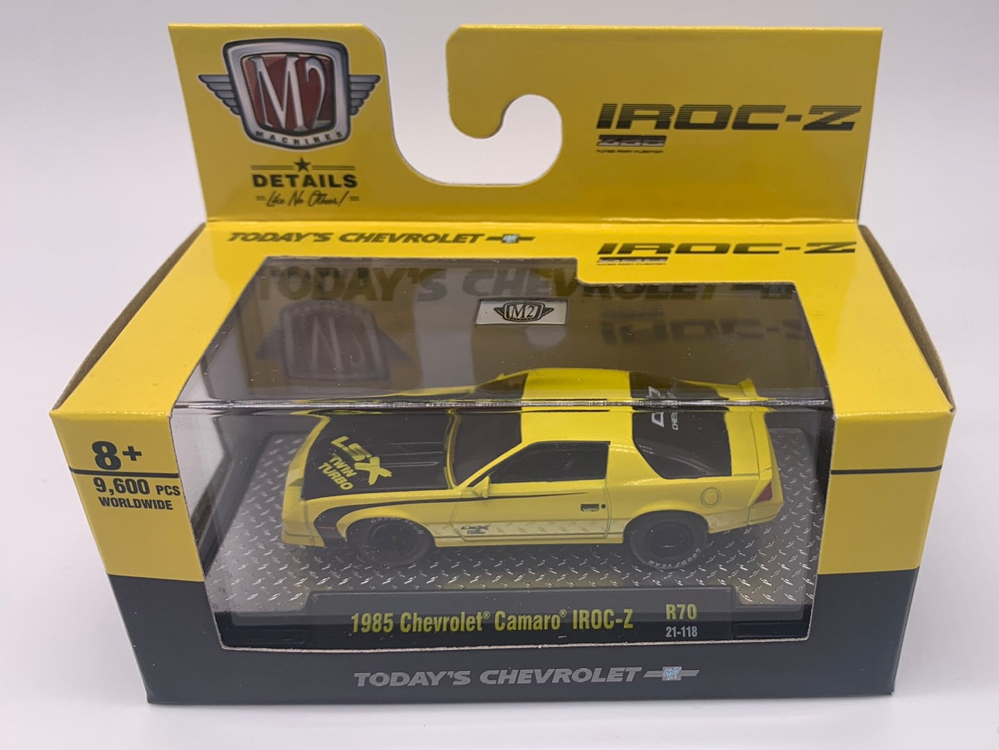 M2 Machines Acrylic Boxed Car - Today’s Chevrolet Series - R70 - 1985 Chevrolet Camaro IROC-Z