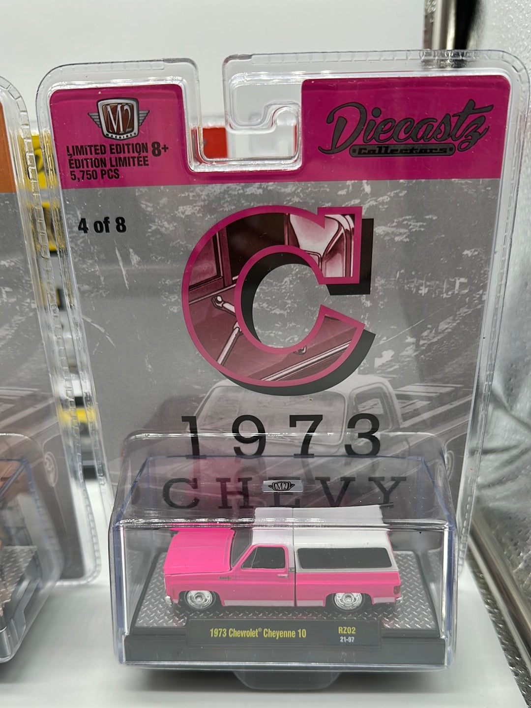 M2 Machines Carded Acrylic - DiecastZ Riverside Show Exclusive Series RZ02 - Complete Set of 8 Various Colors & Model Chevrolet Cheyenne 10