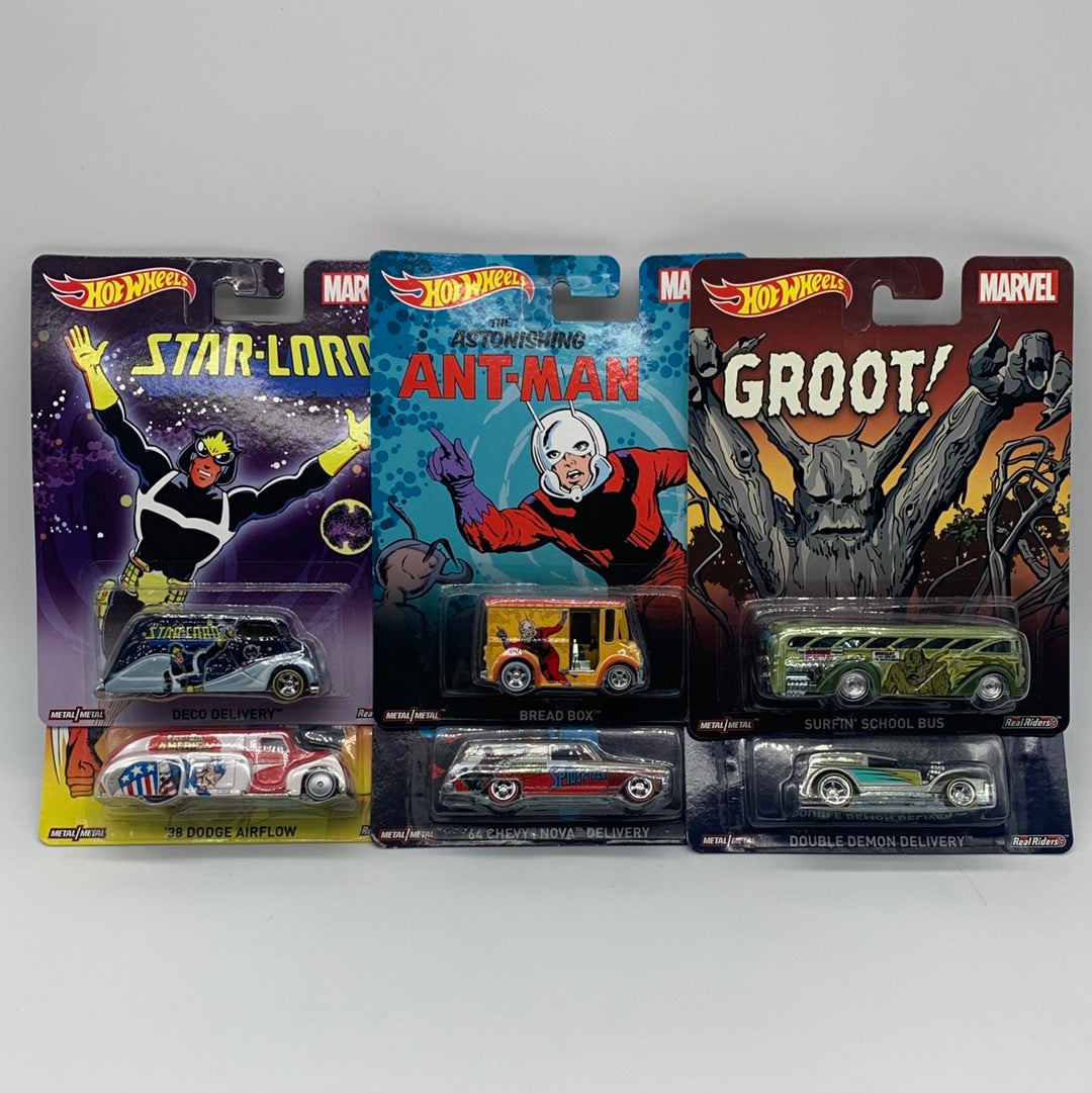 Hot Wheels Premium - Pop Culture Marvel Comics Series - Set of 6