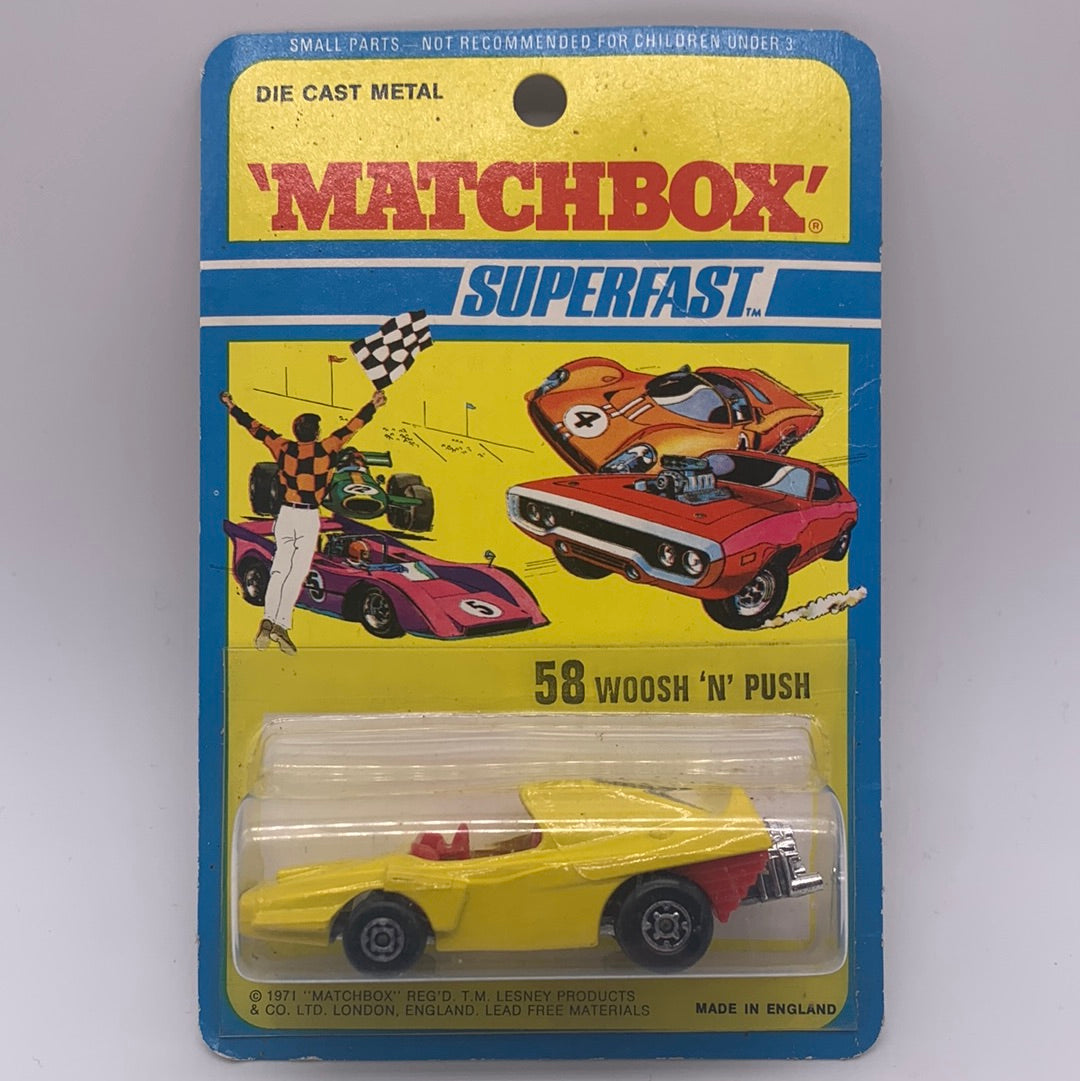 Vintage Matchbox Superfast - 1971 Lesney - No. 58 Woosh ‘N’ Push