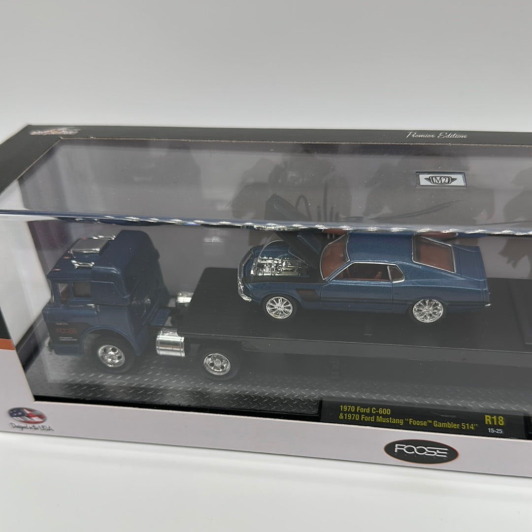 M2 Machines Hauler - Foose Designs Series R18 - 1970 Ford C-600 & 1970 Ford Mustang “Foose” Gambler 514