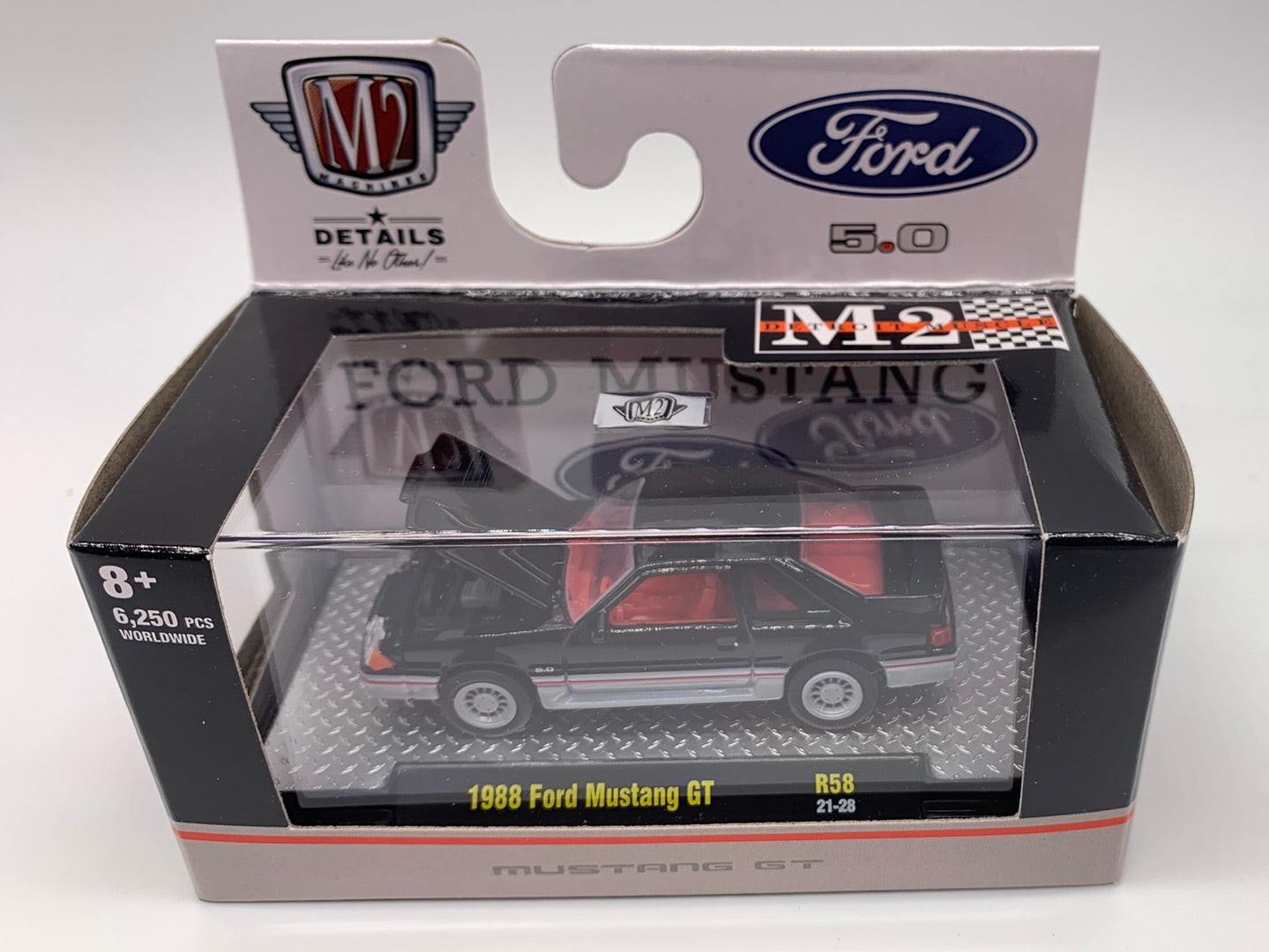 M2 Machines Acrylic Boxed Car - Detroit Muscle Series R58 - 1988 Ford Mustang GT