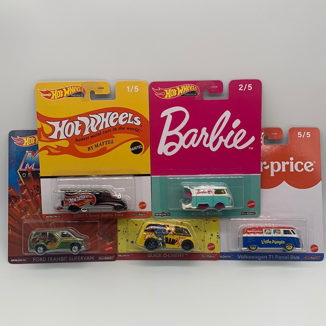 Hot Wheels Premium - Pop Culture 2022 Mix R Series - Mattel Toys Set of 5