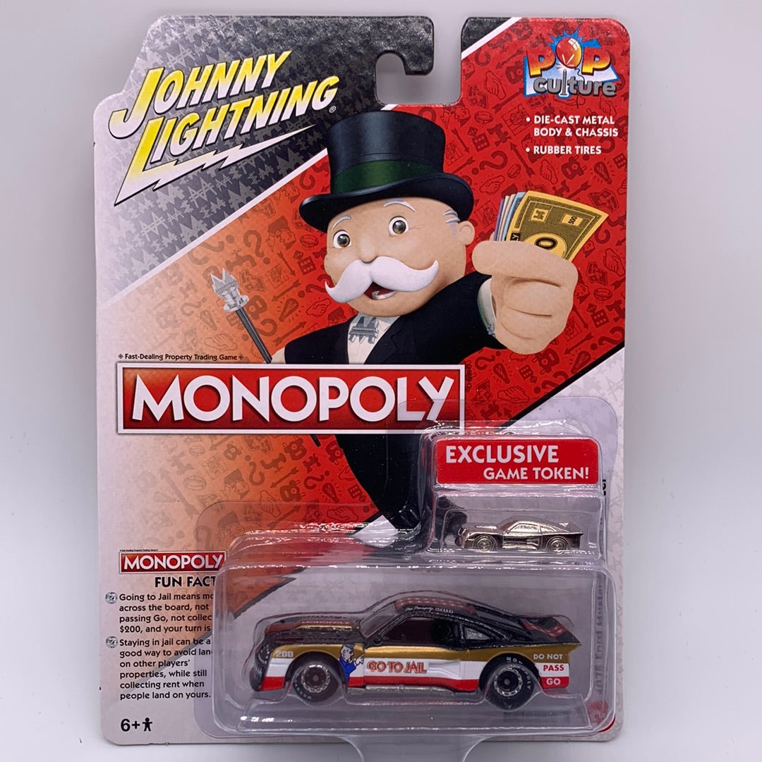 Johnny Lightning Pop Culture Release 3 - Monopoly 1975 Ford Mustang Cobra II Racer w/ Exclusive Game Token