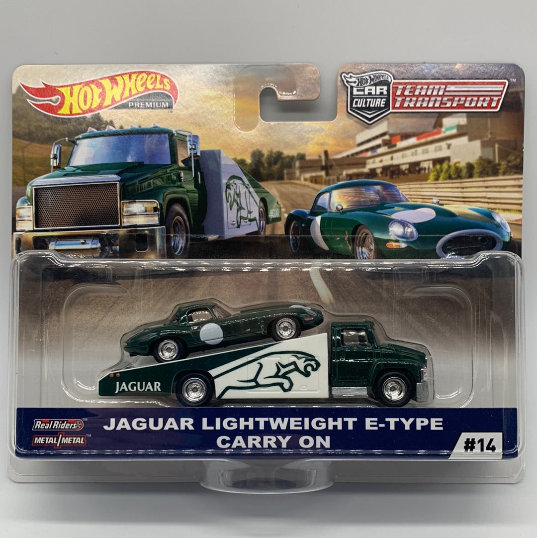 Hot Wheels Car Culture Team Transport - #14 - Jaguar Lightweight E-Type & Carry On