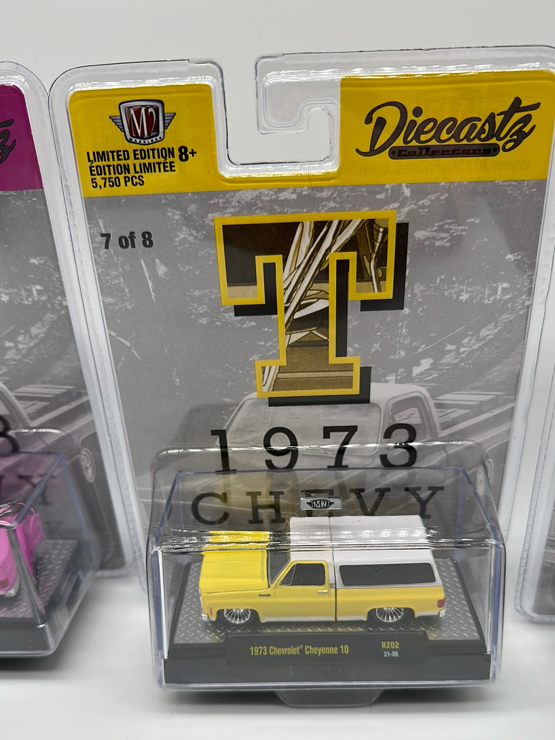 M2 Machines Carded Acrylic - DiecastZ Riverside Show Exclusive Series RZ02 - Complete Set of 8 Various Colors & Model Chevrolet Cheyenne 10