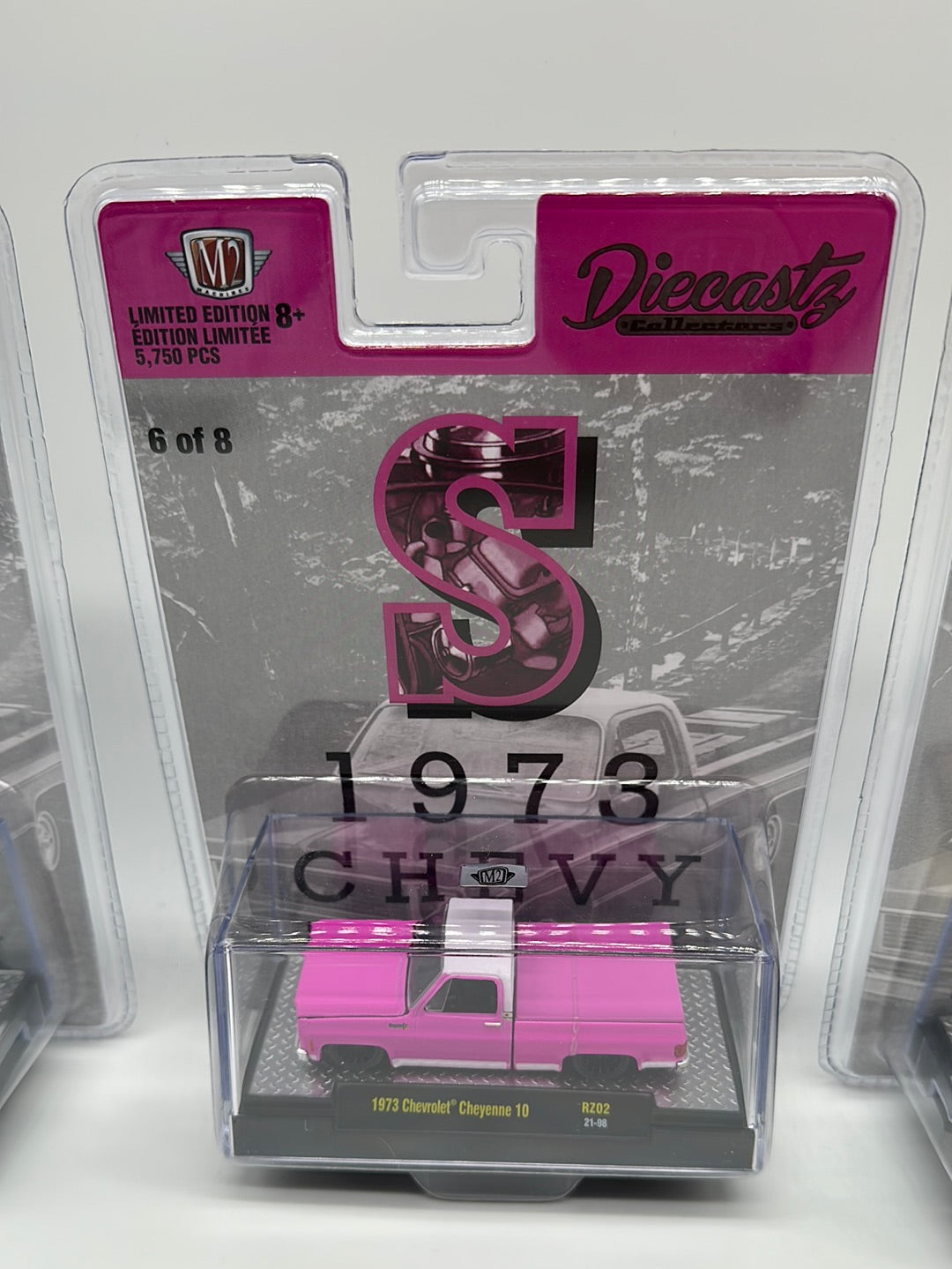 M2 Machines Carded Acrylic - DiecastZ Riverside Show Exclusive Series RZ02 - Complete Set of 8 Various Colors & Model Chevrolet Cheyenne 10
