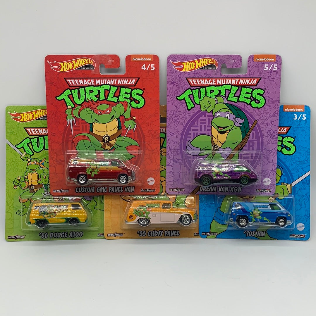 Hot Wheels Premium - Pop Culture Teenage Mutant Ninja Turtle TMNT Series Set of 5