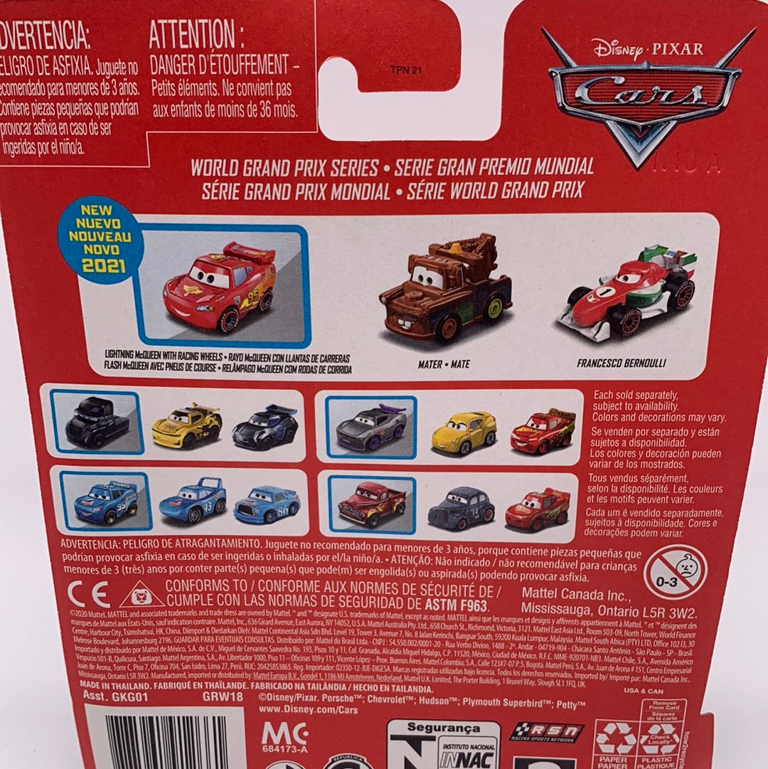 Disney Pixar Cars Movie - Metal Mini Racers 3 Pack - World Grand Prix Series