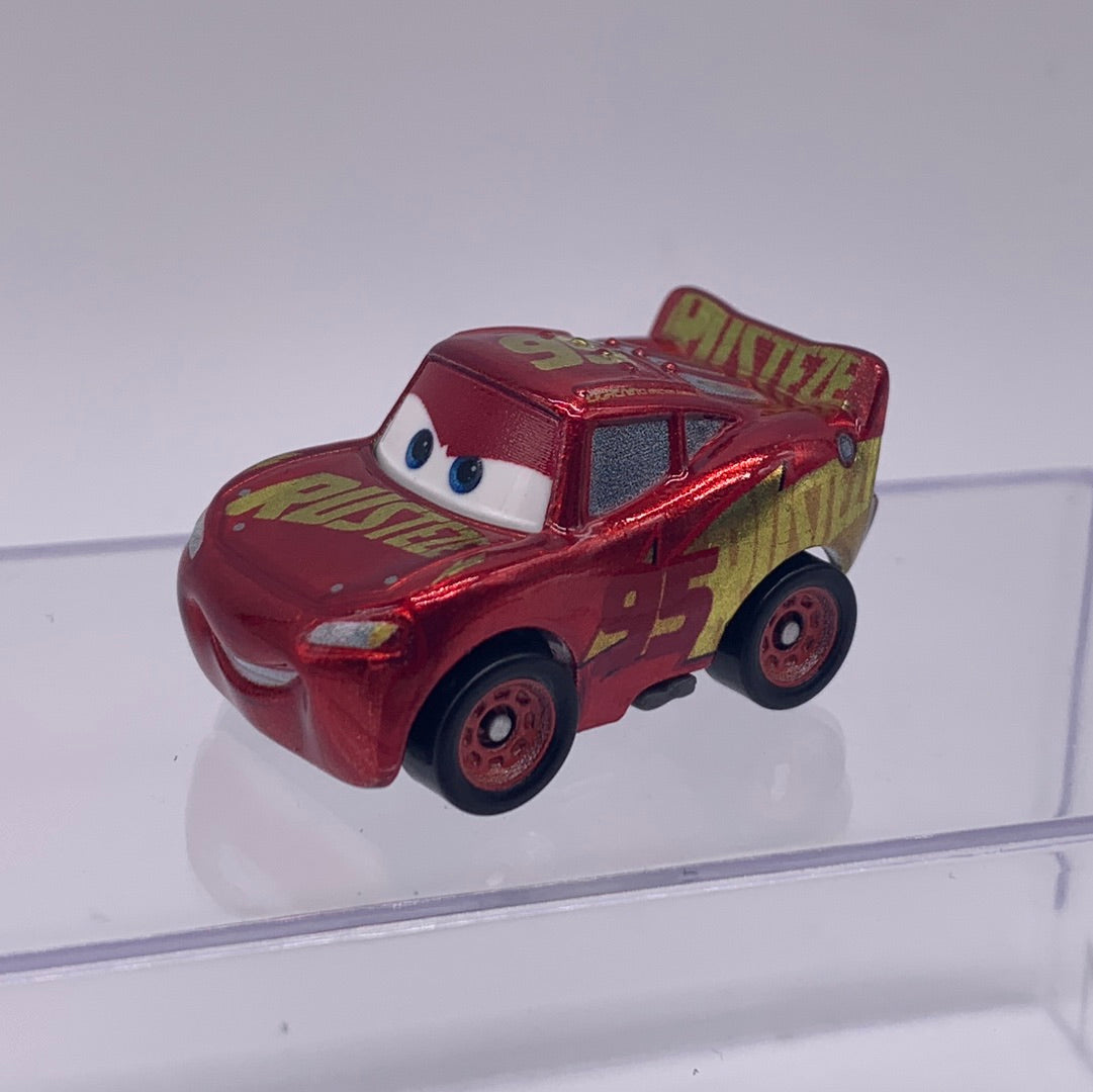 Disney Pixar Cars Movie Metal Mini Racers - Loose Rust-Eze Racing Center Wrap Lightning McQueen