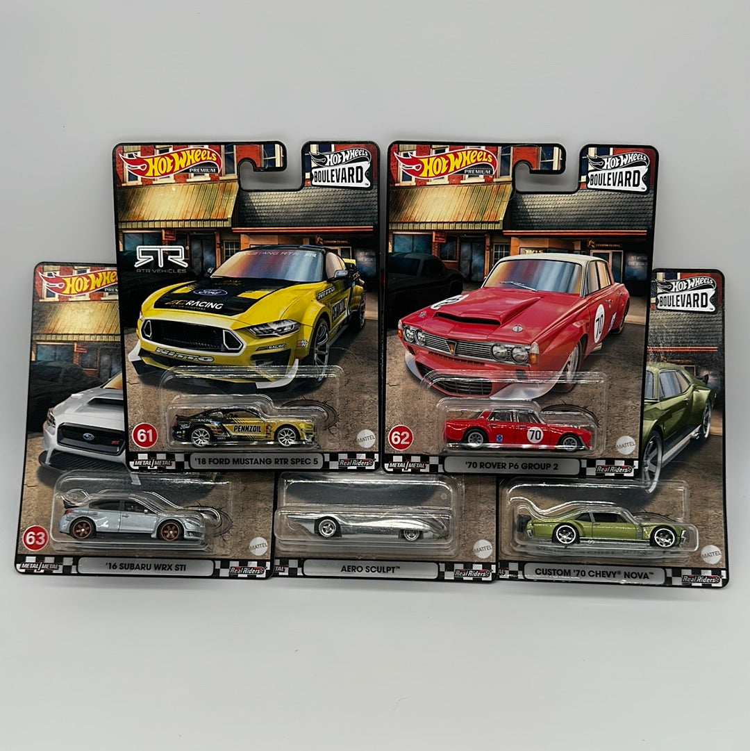 Hot Wheels Premium - Walmart Boulevard Series Mix N (#61-65) Set of 5