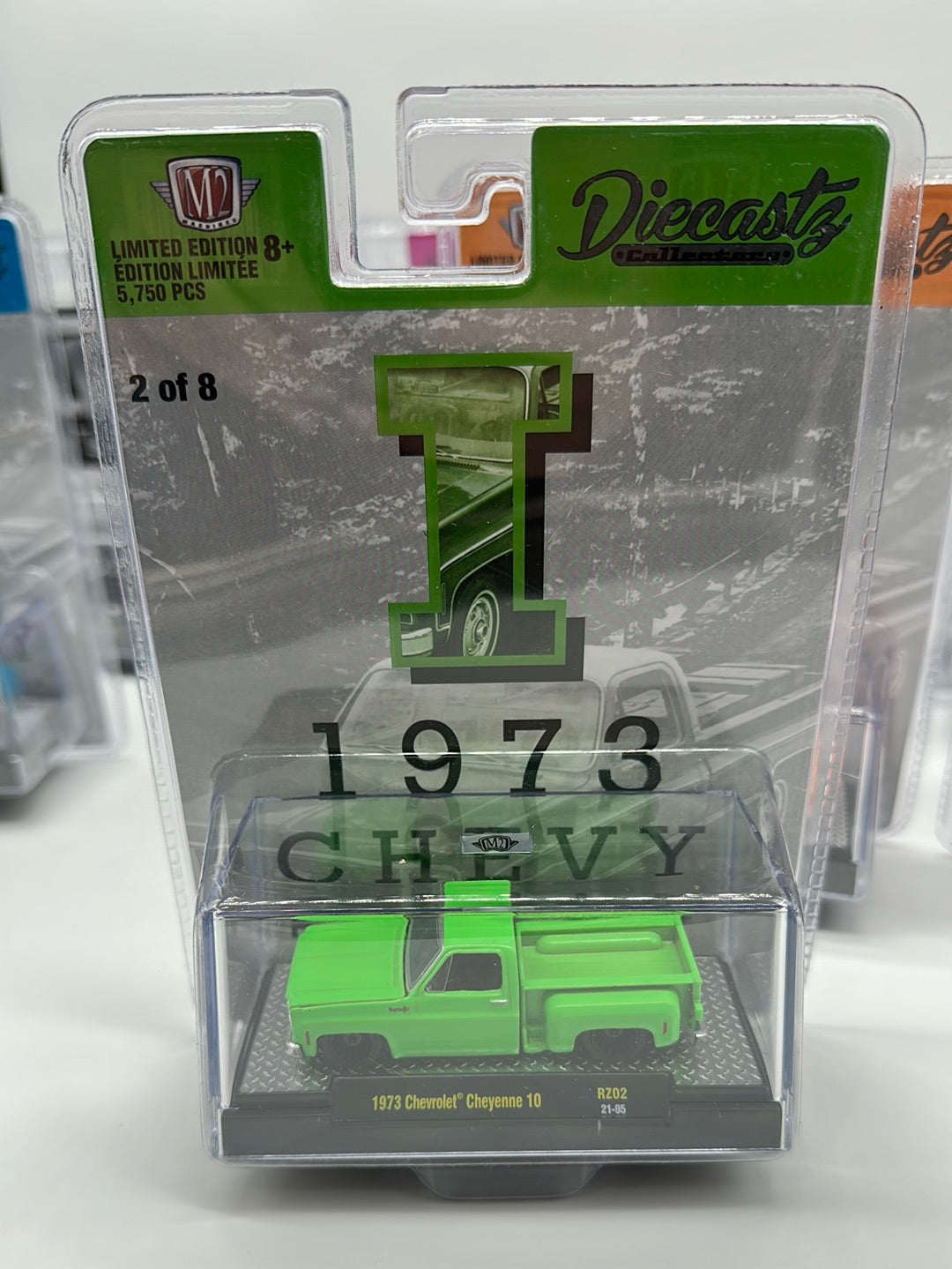M2 Machines Carded Acrylic - DiecastZ Riverside Show Exclusive Series RZ02 - Complete Set of 8 Various Colors & Model Chevrolet Cheyenne 10