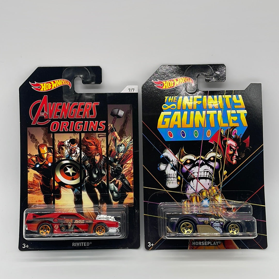 Hot Wheels - Walmart Exclusive - 2017 Marvel The Avengers Series Complete Set of 8 With Chase