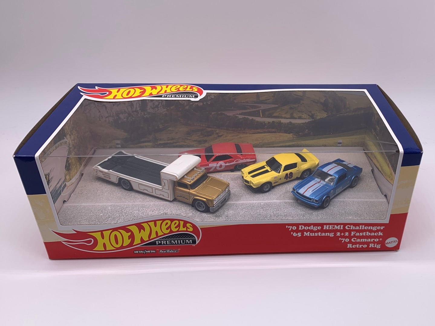 Hot Wheels - Pony Wars - Challenger, Mustang & Camaro - Premium Boxed Diorama Set