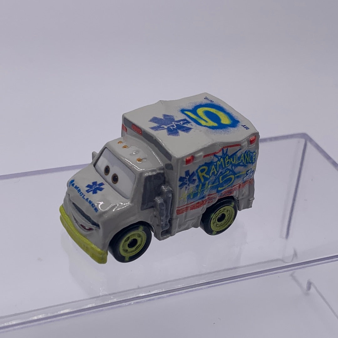 Disney Pixar Cars Movie Metal Mini Racers - Loose Dr. Damage Thunder Hollow Demo Derby Ambulance