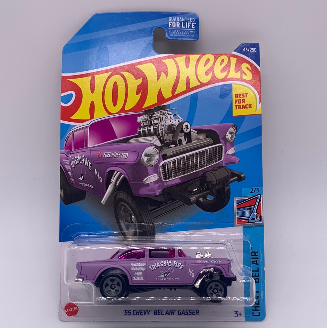 Hot Wheels Mainline - 2022 F Case - Purple Triassic ‘55 Chevy Bel Air Gasser