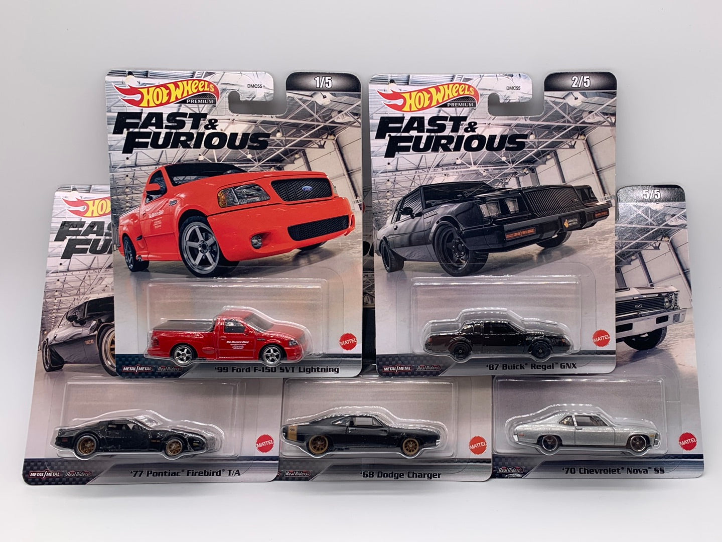 Hot Wheels Premium - Retro Entertainment Fast & Furious 2022 Mix J Set of 5
