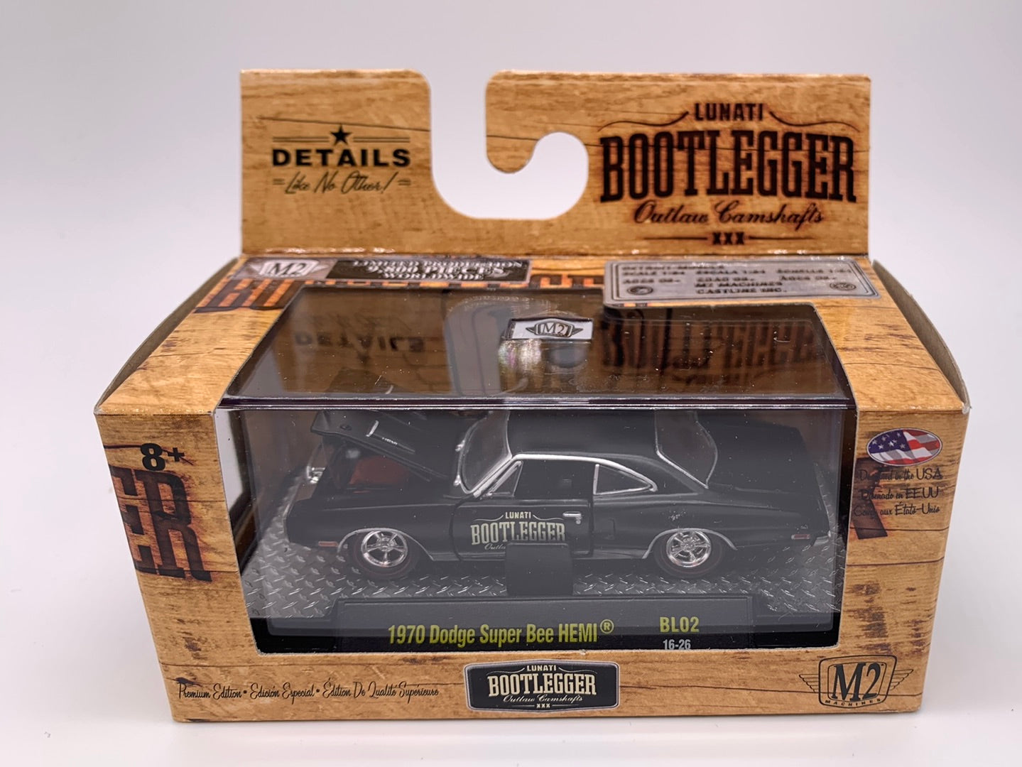 M2 Machines Acrylic Boxed Car - Bootlegger Series BL02 - 1970 Dodge Super Bee Hemi