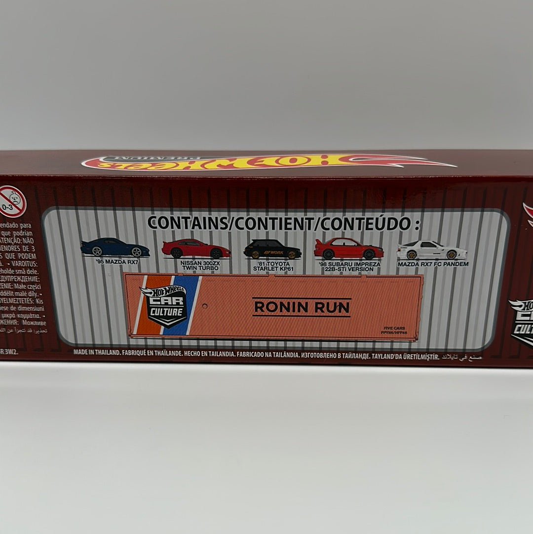 Hot Wheels Car Culture Shipping Cargo Container - Ronin Run Premium Boxed Set Of 5