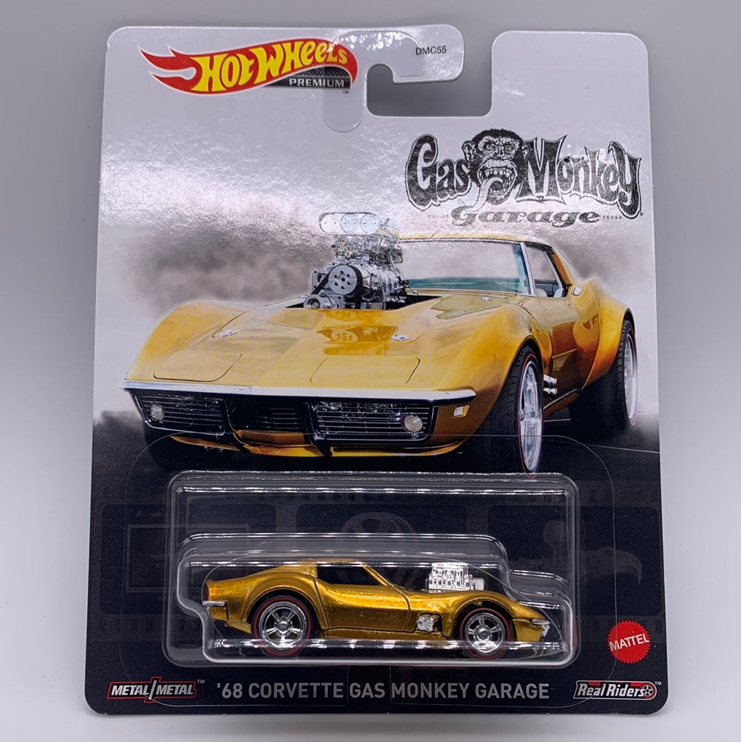 Hot Wheels 2021 Retro Entertainment Premium Single - Gold ‘68 Corvette Gas Monkey Garage