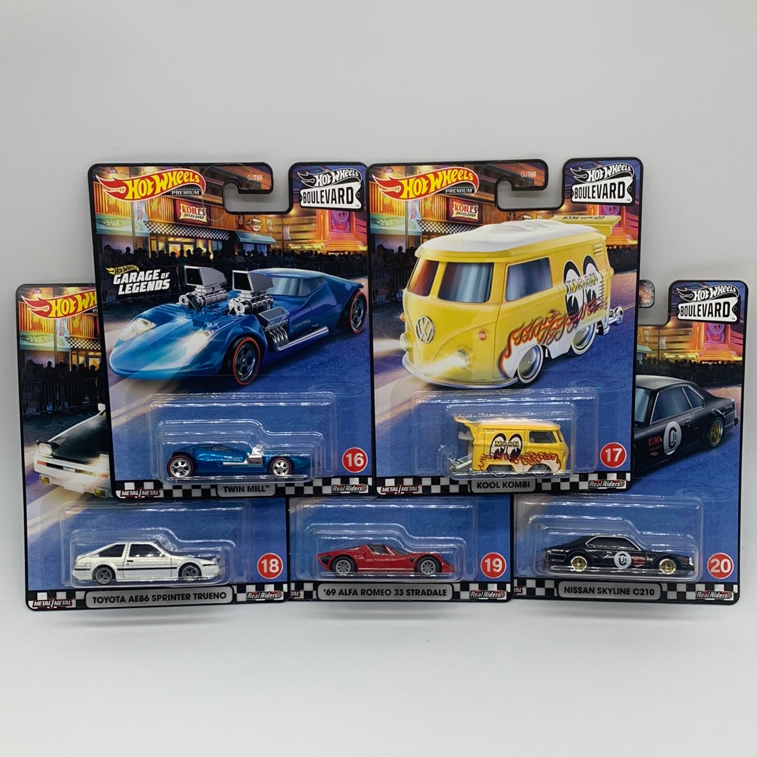 Hot Wheels Premium - Walmart Boulevard Series Mix D (#16-20) Set of 5
