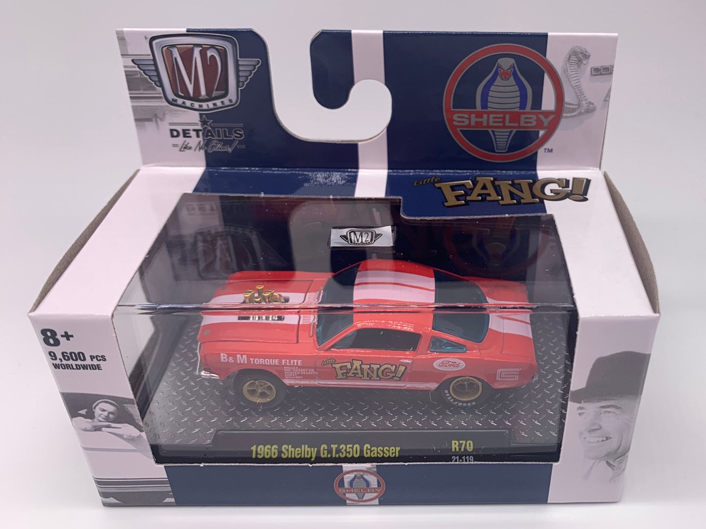 M2 Machines Acrylic Boxed Car - Shelby Series - R70 - Little Fang 1966 Shelby G.T.350 Gasser