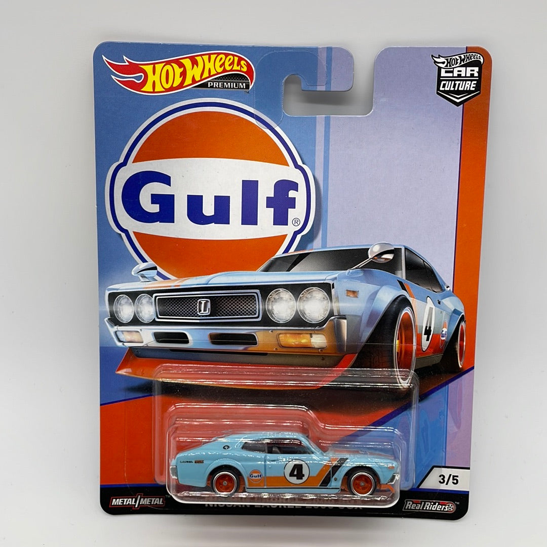 Hot Wheels Car Culture Premium - Gulf Gas Series Single - #3/5 - Nissan Laurel 2000 SGX