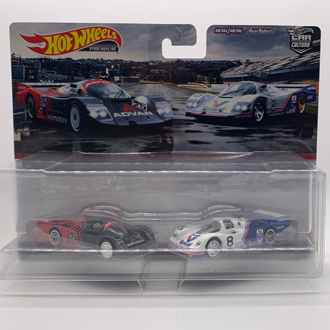 Hot Wheels Car Culture - Target Exclusive Premium 2 Pack - Red Advan & Blue Valvoline Porsche 962