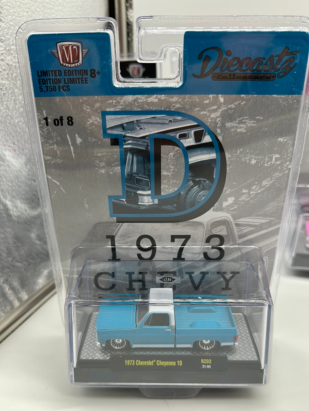 M2 Machines Carded Acrylic - DiecastZ Riverside Show Exclusive Series RZ02 - Complete Set of 8 Various Colors & Model Chevrolet Cheyenne 10
