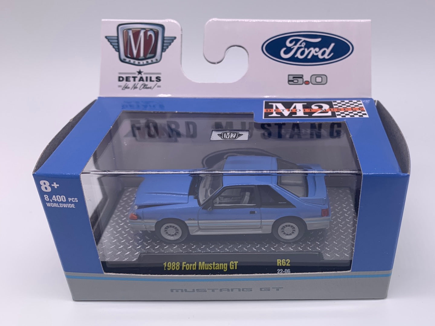 M2 Machines Acrylic Boxed Car - Detroit Muscle Series - R62 - 1988 Ford Mustang GT