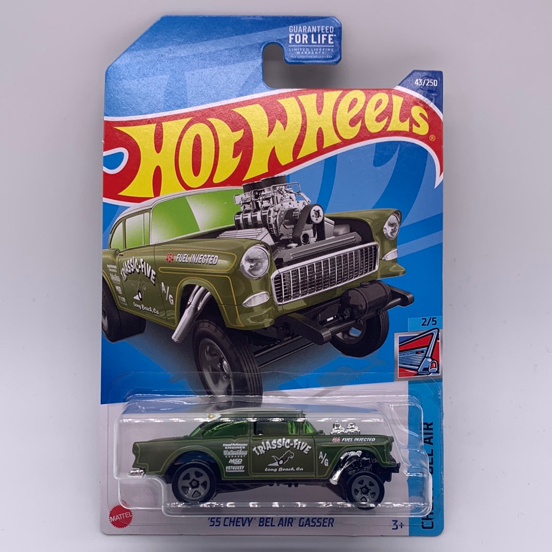 Hot Wheels Mainline - 2022 C Case - Green Triassic ‘55 Chevy Bel Air Gasser