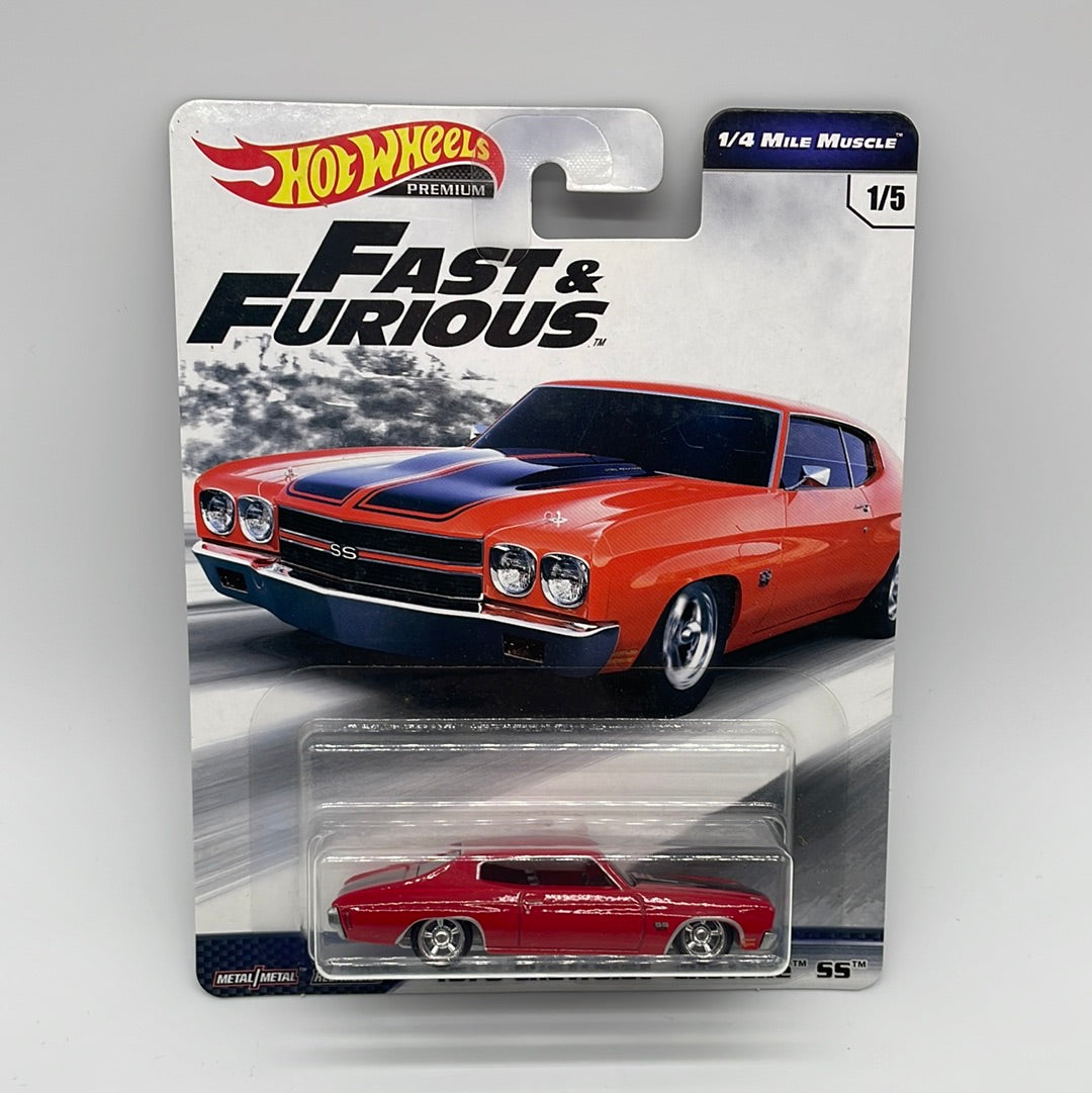Hot Wheels Premium - Fast & Furious - 1/4 Mile Muscle Series #1/5 - Red 1970 Chevrolet Chevelle SS
