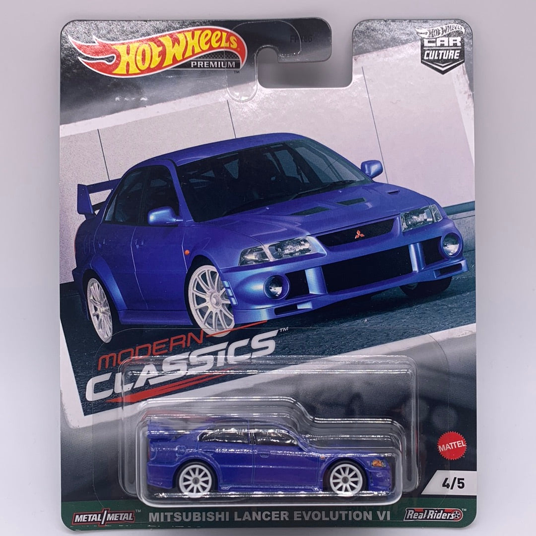 Hot Wheels Car Culture Premium - Modern Classics Series 3 Single - #4/5 - Blue Mitsubishi Lancer Evolution VI