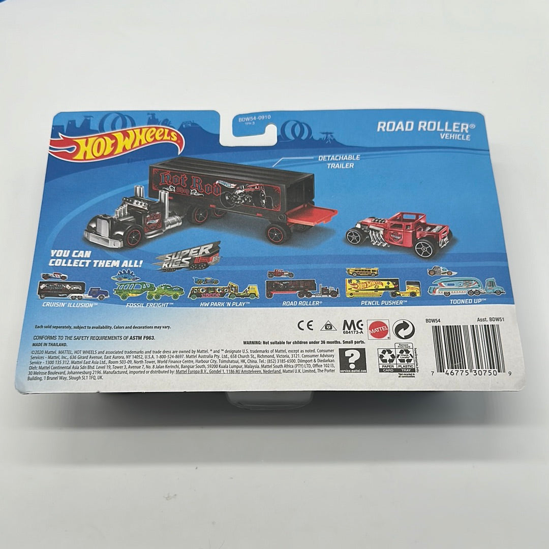 Hot Wheels Super Rigs - 2020 Road Roller w/ Red Bone Shaker