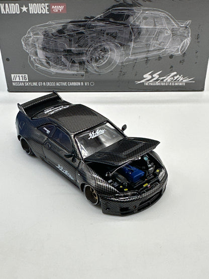 Kaido House (x MiniGT) - Regular Release #116 - Nissan Skyline GT-R (R33) Active Carbon R V1